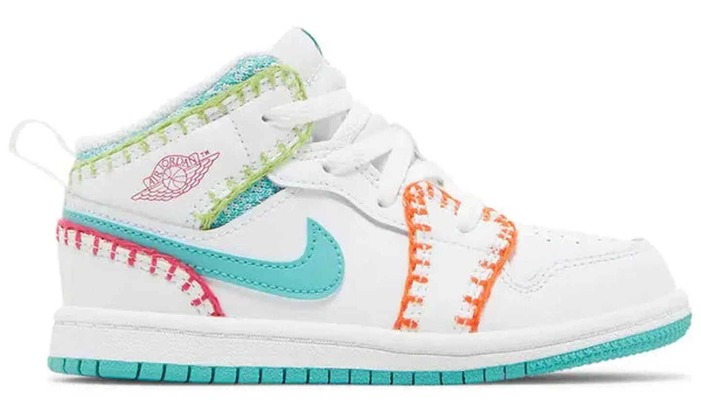 Jordan 1 Mid SE Washed Teal Rush Pink (TD)