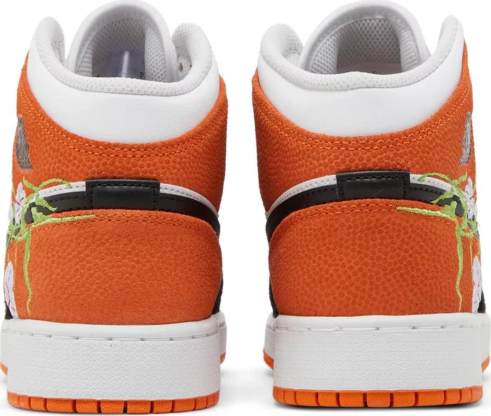 Jordan 1 Mid Vines Growing Out Of Swoosh