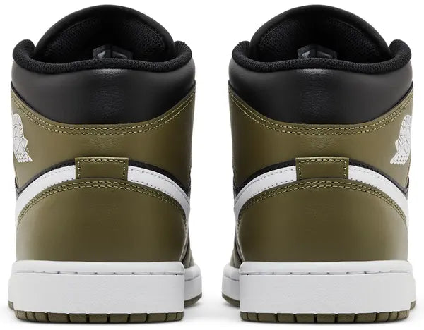 Jordan 1 Mid Black White Olive