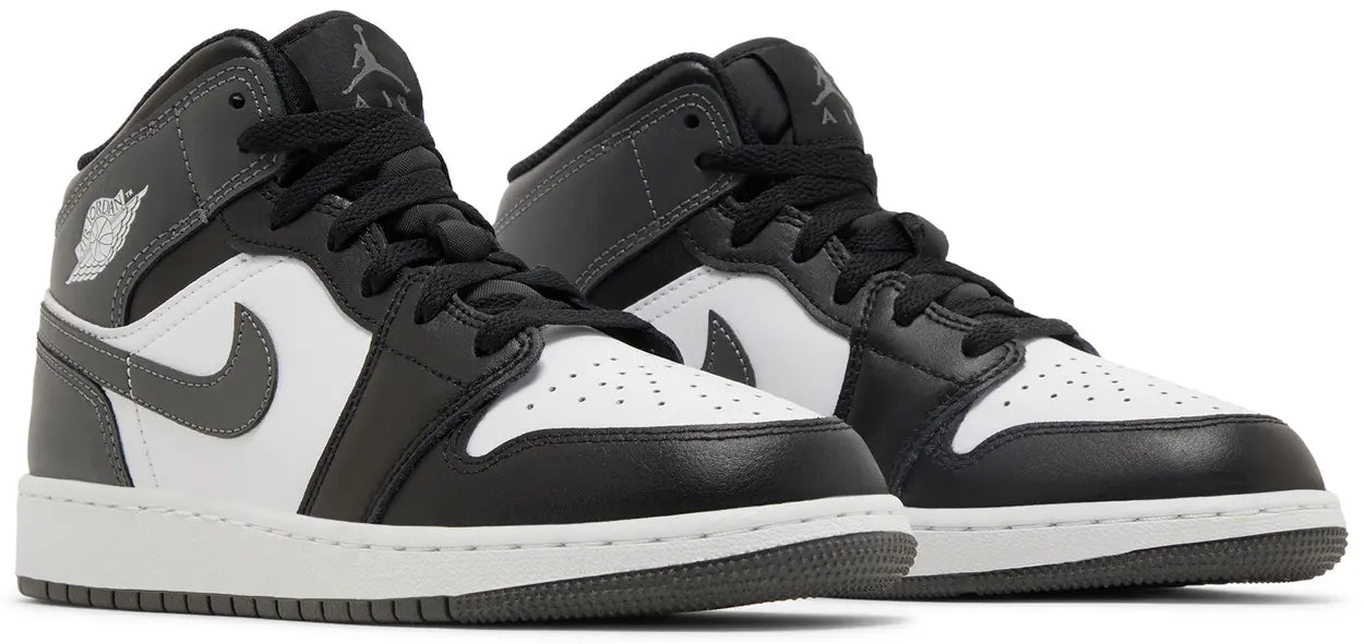 Jordan 1 Mid Black White Iron Grey (GS)