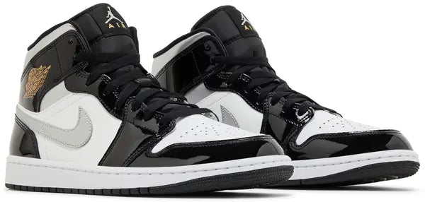 Jordan 1 Mid SE Patent Black White Metallic