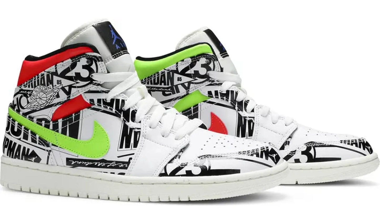Jordan 1 Mid All Over Logos