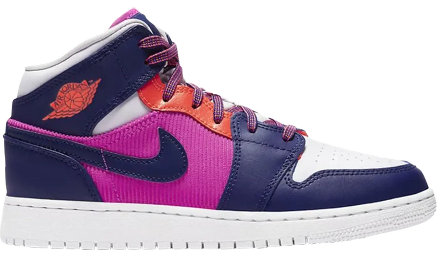 Jordan 1 Mid Fire Pink Barely Grape (GS)