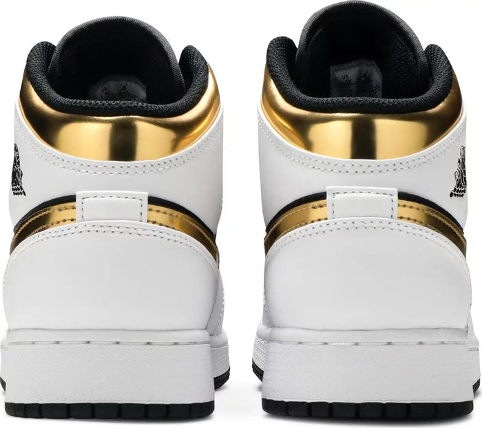 Jordan 1 Mid White Gold Black (GS)