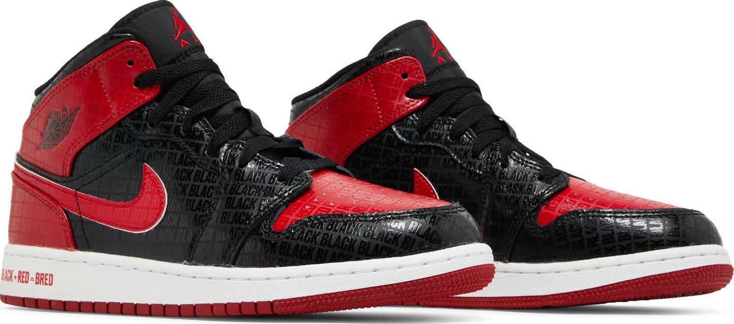 Jordan 1 Mid Bred Text (GS)(US)