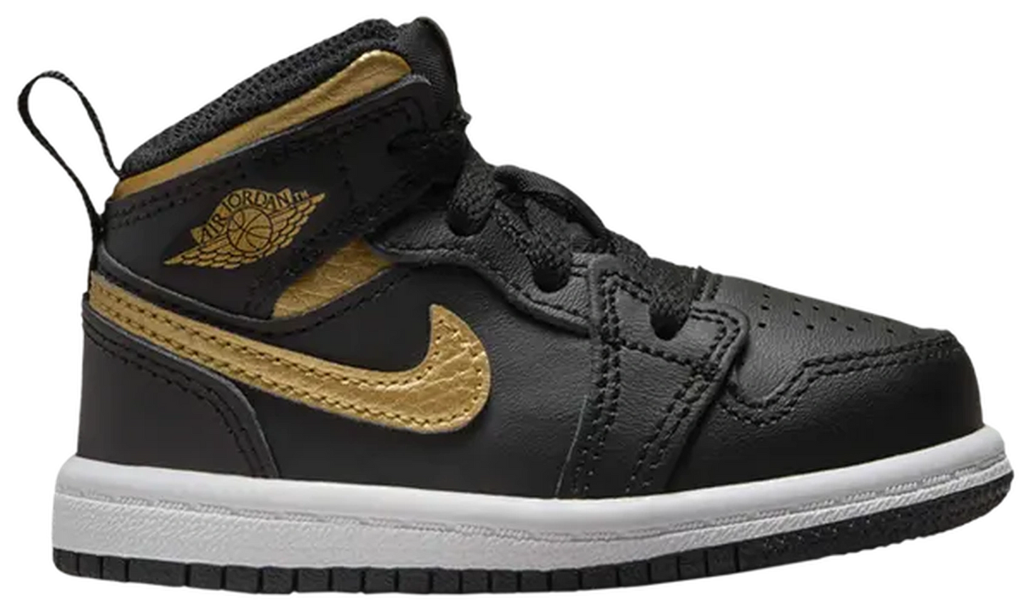Jordan 1 Mid Black Metallic Gold (TD)