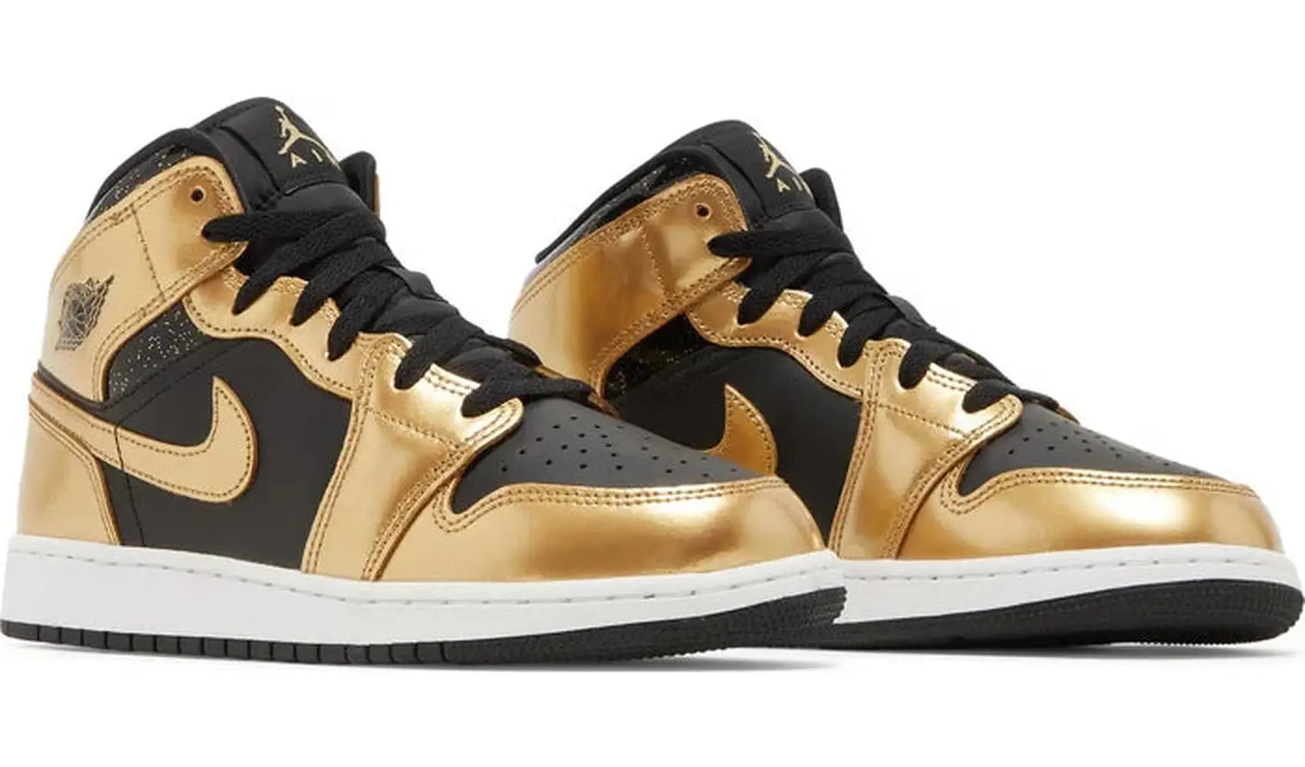 Jordan 1 Mid SE Metallic Gold Black (GS)