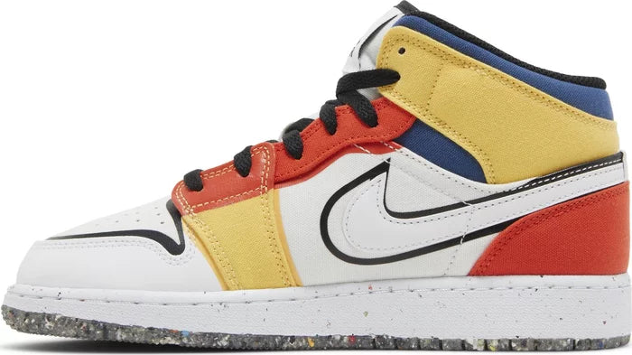 Jordan 1 Mid Multi-Color Canvas (GS)(US)