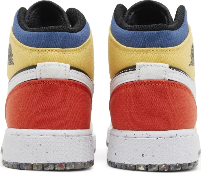 Jordan 1 Mid Multi-Color Canvas (GS)(US)