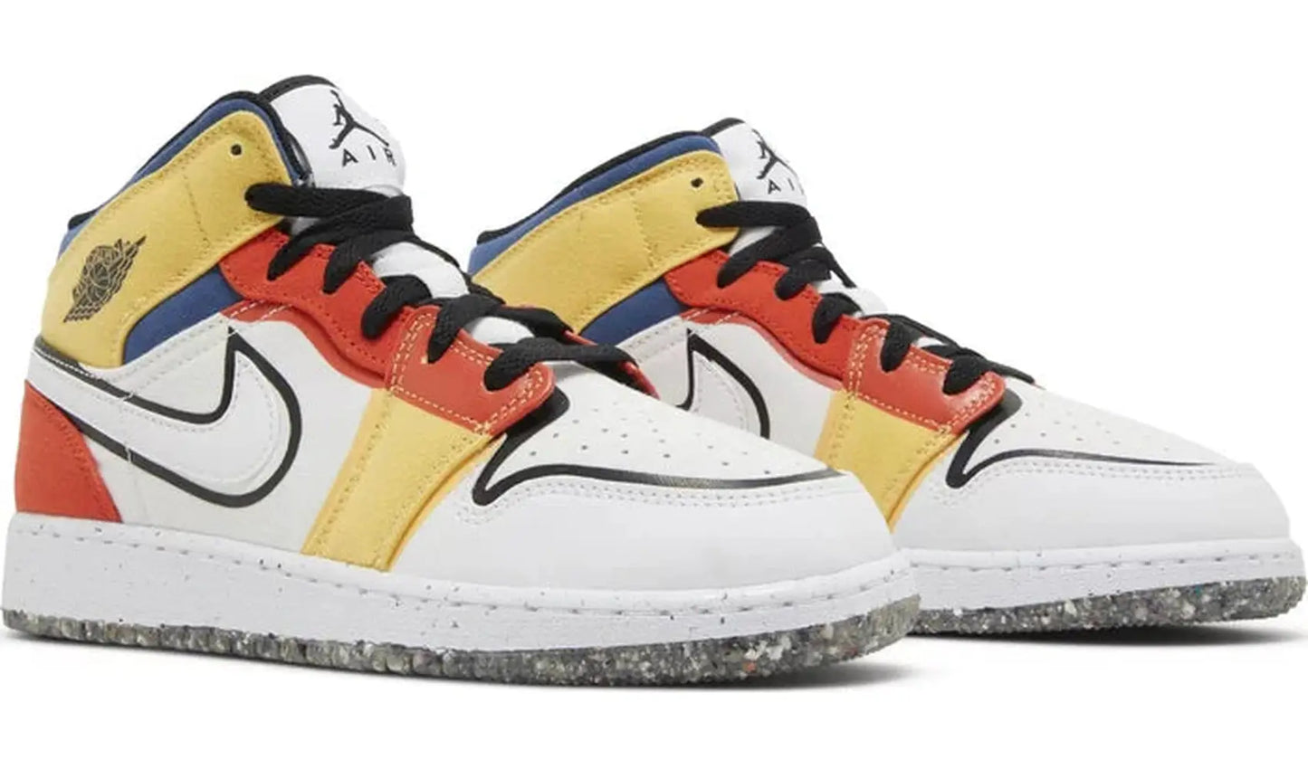 Jordan 1 Mid Multi-Color Canvas (GS)(US)