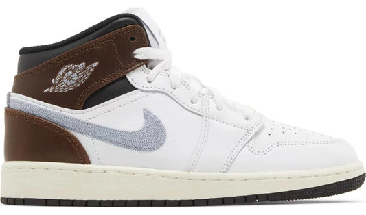 Jordan 1 Mid SE White Brown Blue Grey(GS)