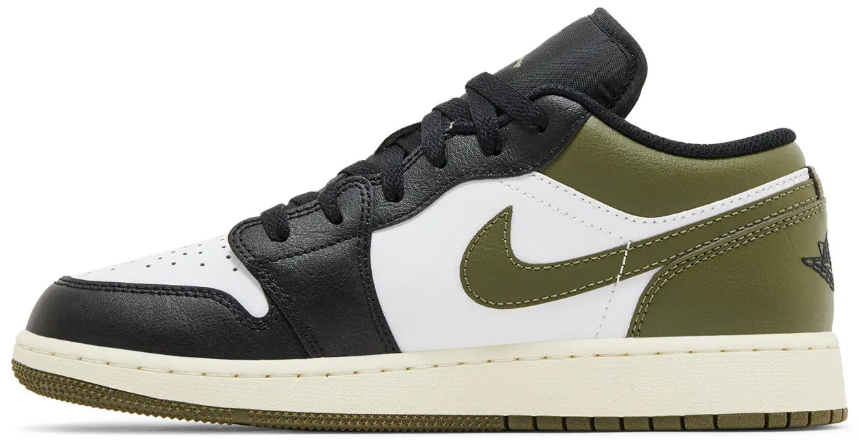 Jordan 1 Low Black Toe Medium Olive (GS)