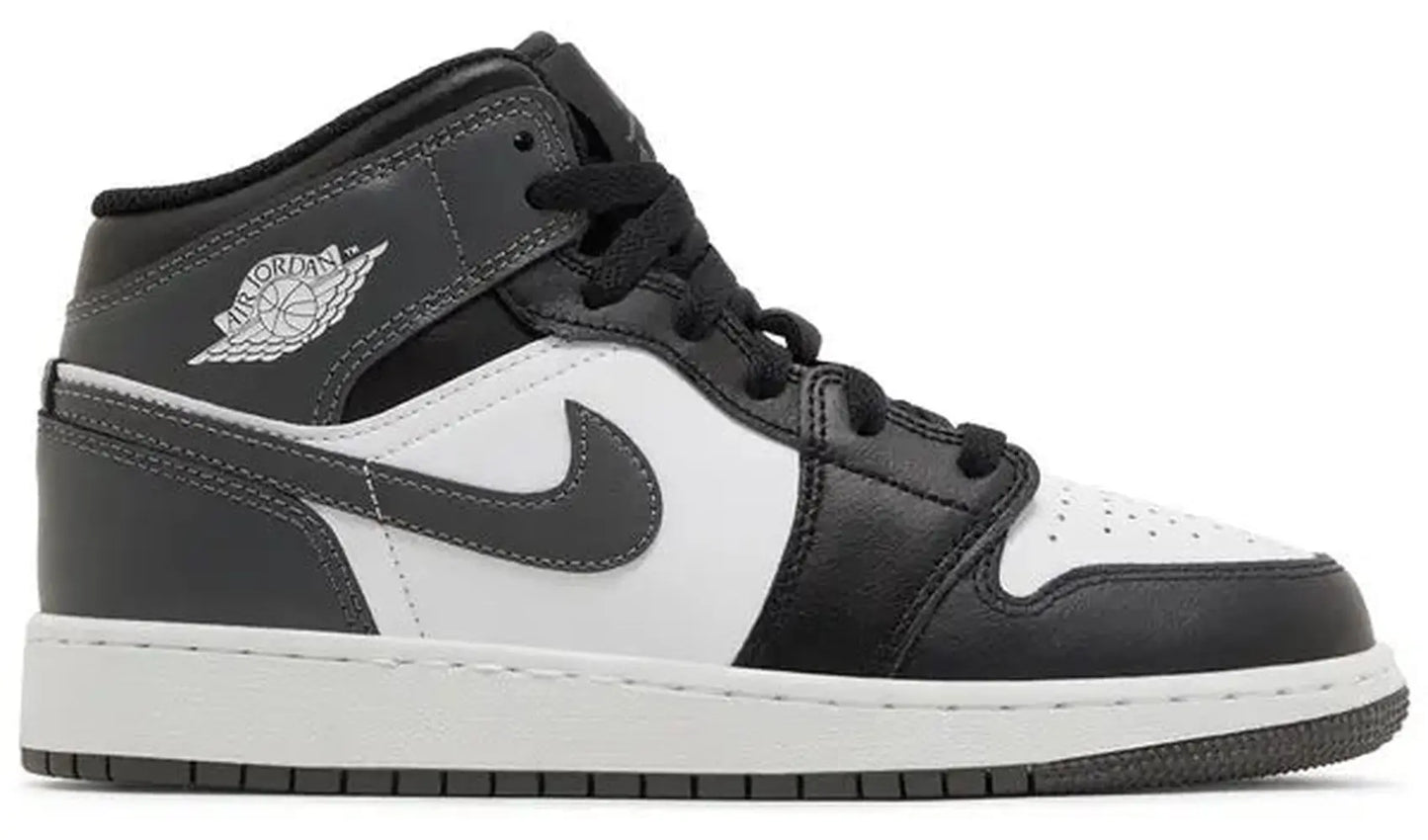Jordan 1 Mid Black White Iron Grey (GS)