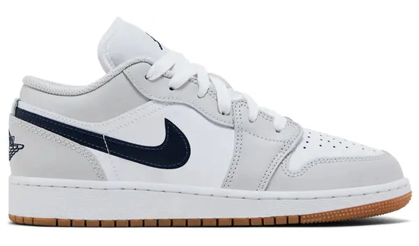 Jordan 1 Low White Grey Gum Midnight Navy (GS)