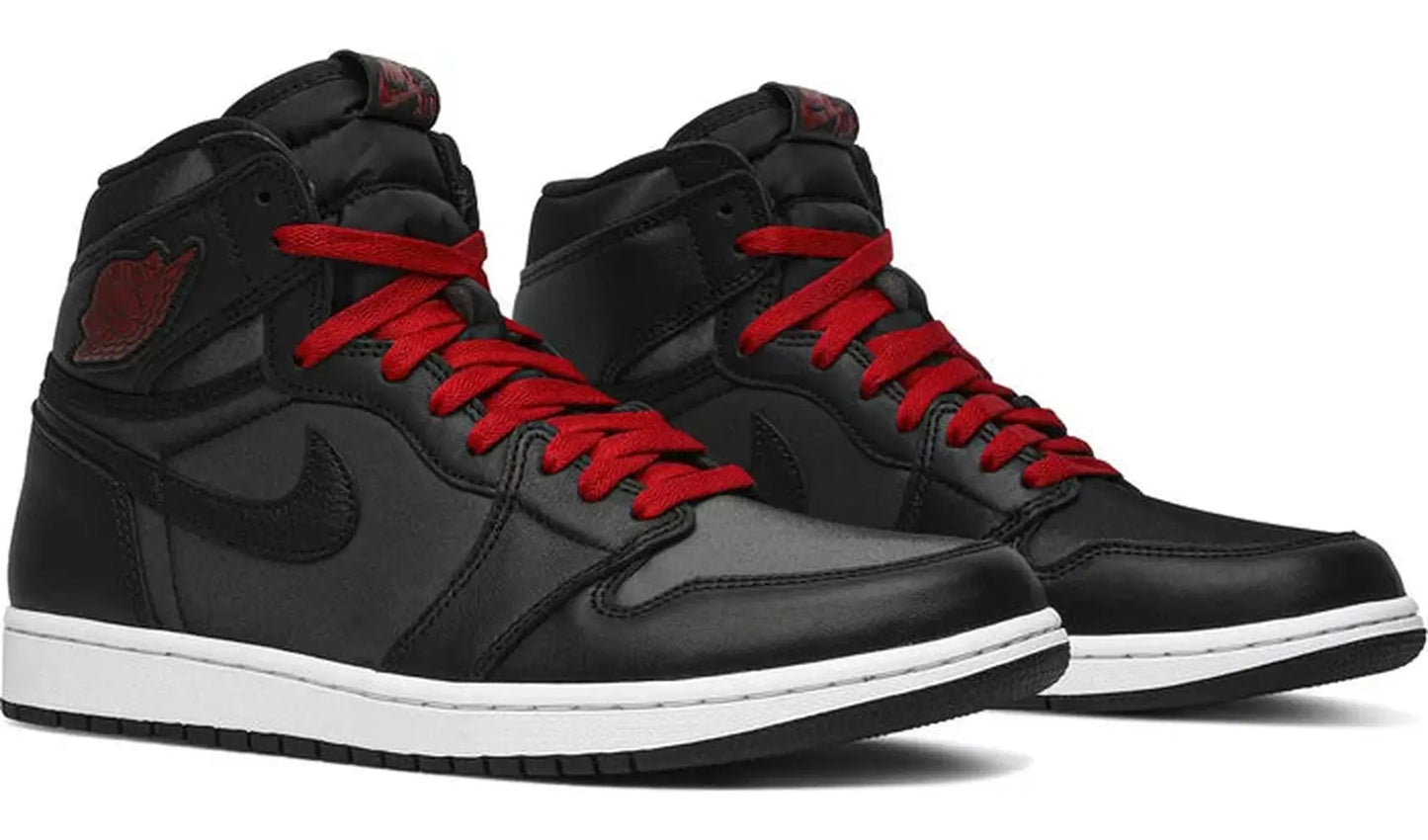 Jordan 1 High Black Satin Gym Red