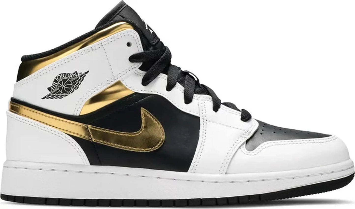 Jordan 1 Mid White Gold Black (GS)