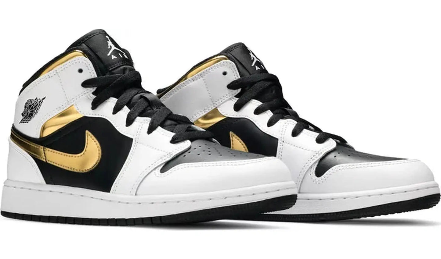Jordan 1 Mid White Gold Black (GS)
