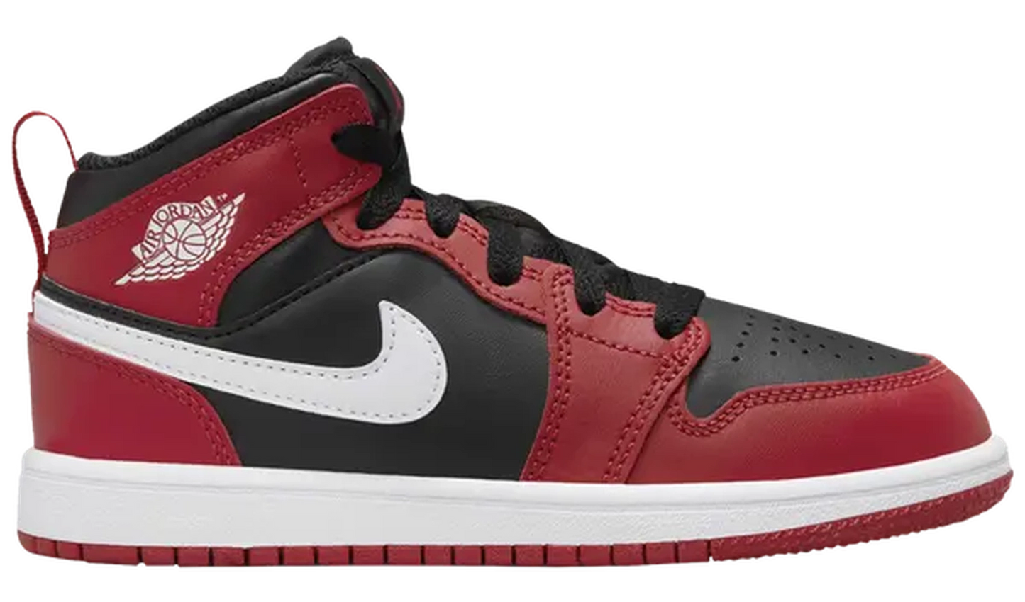 Jordan 1 Mid Black Gym Red (PS)
