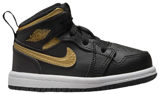 Jordan 1 Mid Black Metallic Gold (TD)