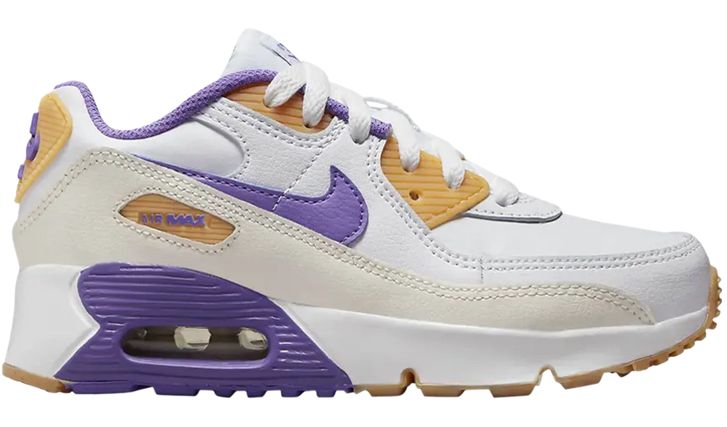 Air Max 90 Leather White Action Grape (PS)