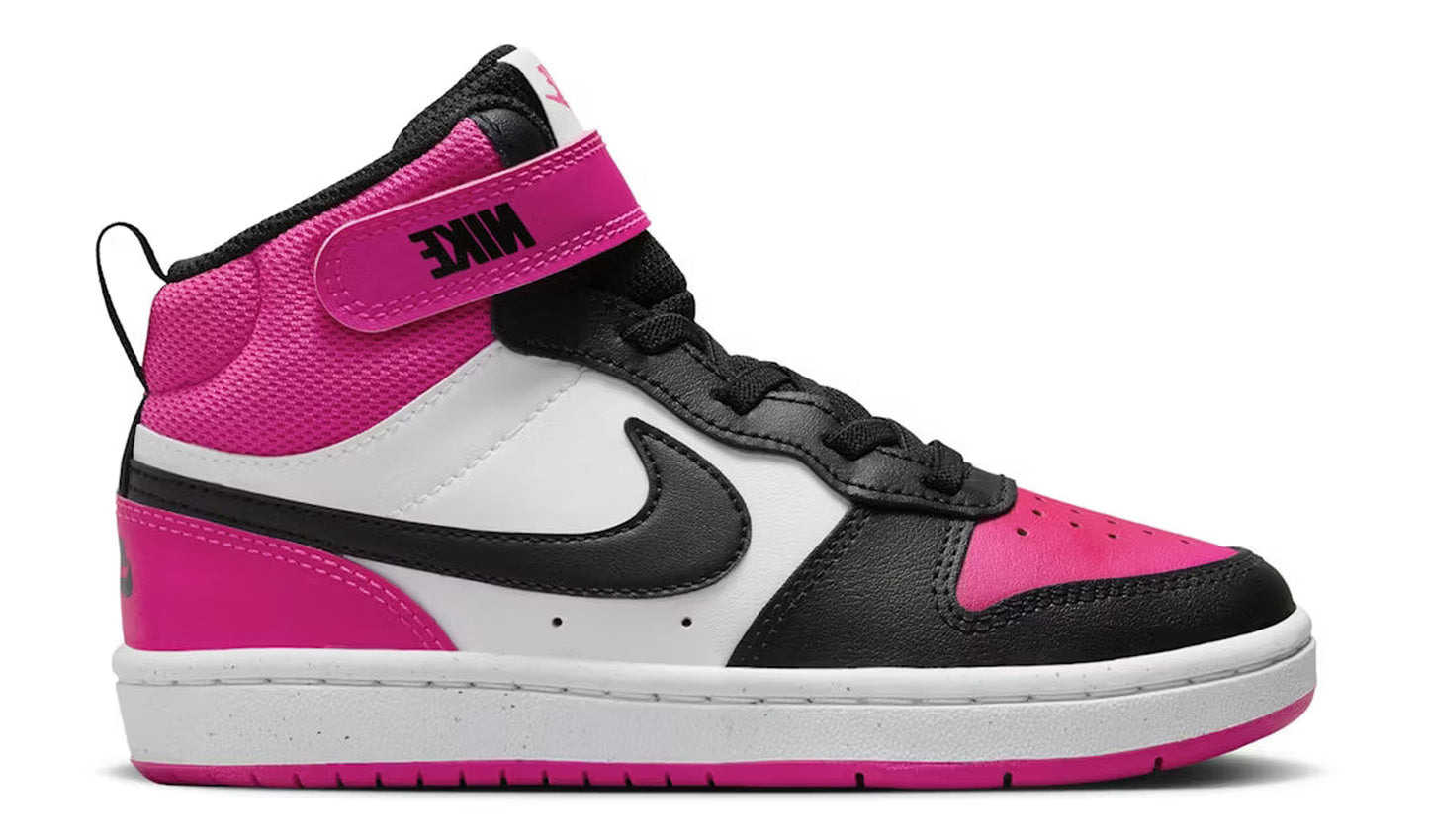 Nike Court Borough Mid 2 White Fierce Pink Black (PS)